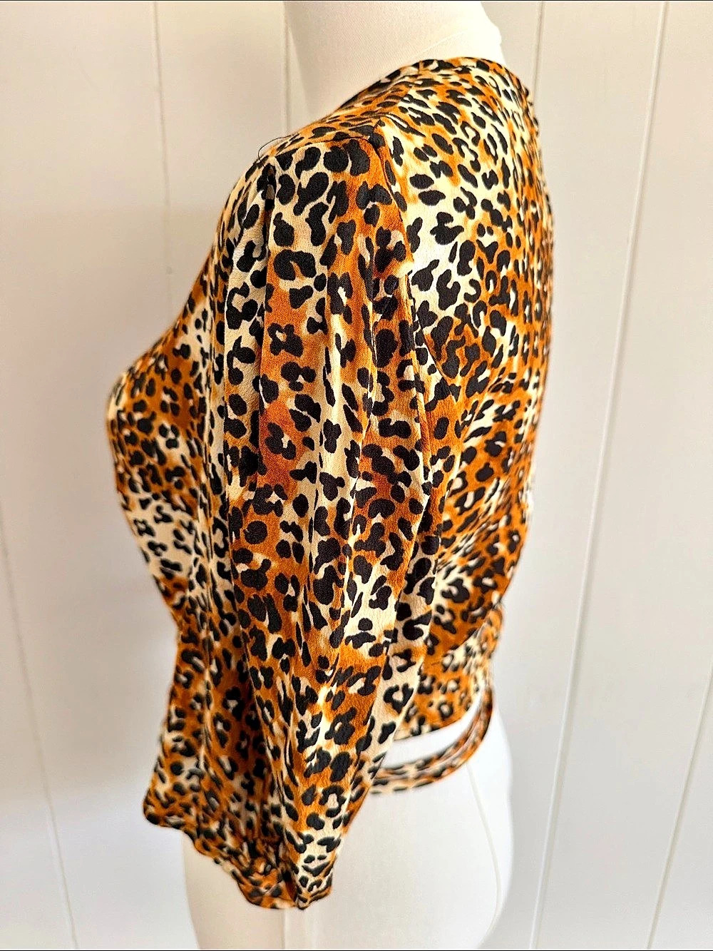maje Leopard Print Blouse Small (1) Mob Wife Indie Sleaze Boho Chic - Picture 6 of 16